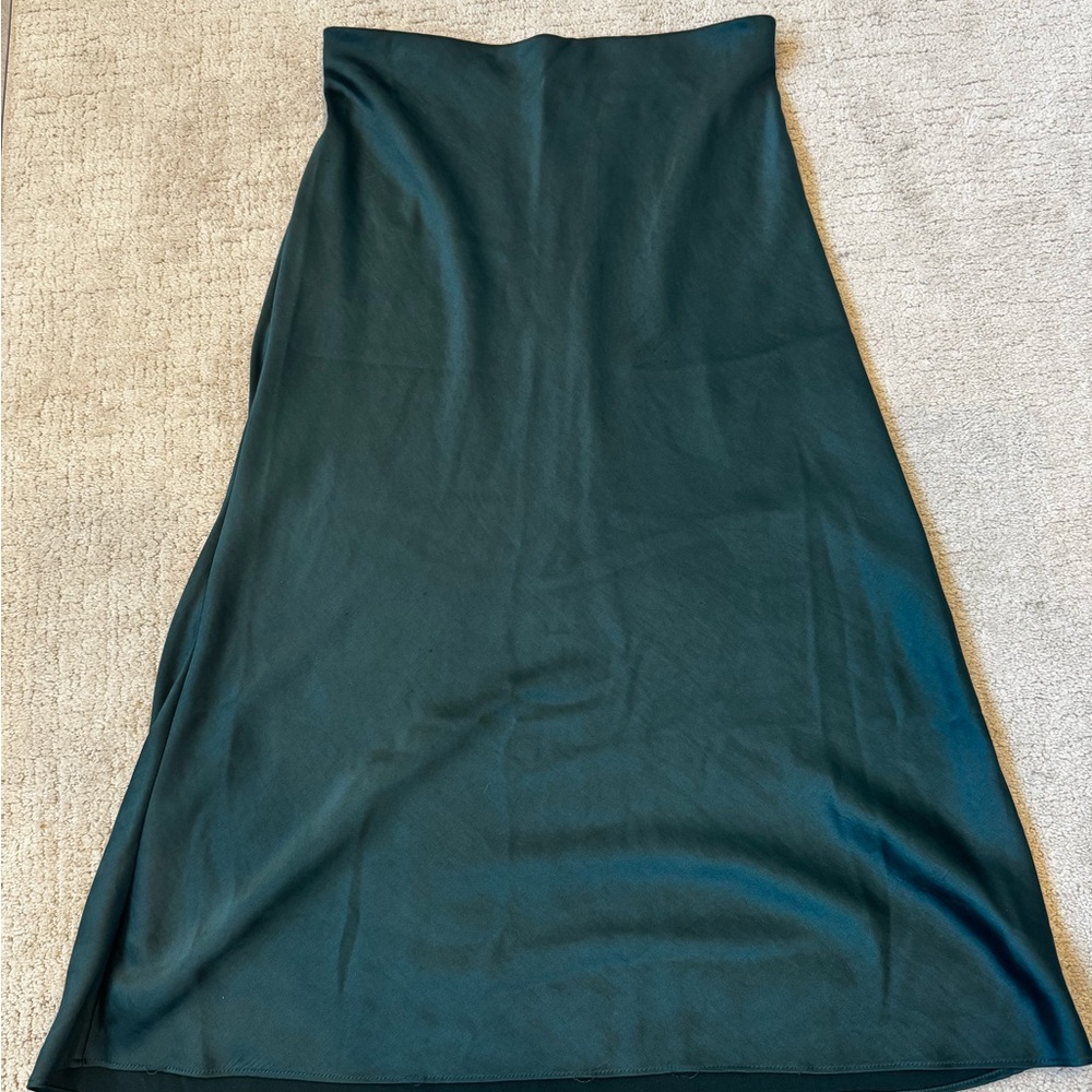 Madewell Forest Green Maxi A-Line Skirt